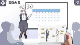 Silver haired lady hentai using a vibrator in a public lecture new hentai gameplay