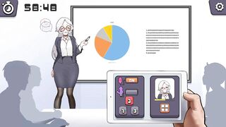 Silver haired lady hentai using a vibrator in a public lecture new hentai gameplay