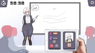 Silver haired lady hentai using a vibrator in a public lecture new hentai gameplay