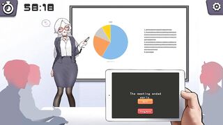 Silver haired lady hentai using a vibrator in a public lecture new hentai gameplay