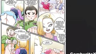 Android 18 Sucks Every Last Drop Of Cum From Krillin's Cock - Dragon Ball Hentai