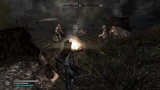 Horny Khajiit uses magic to fuck group of hunters