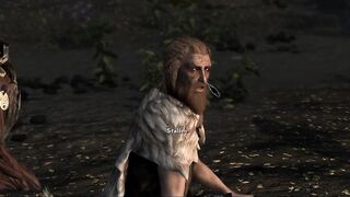 Horny Khajiit uses magic to fuck group of hunters
