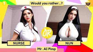 Would You Rather... Costume Edition | [Porn Game] Nurse, Maid, Nun, Cheerleader, Teacher, Devil