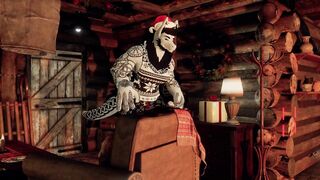Furry Santa Wakes Slut with BIG Surprise!