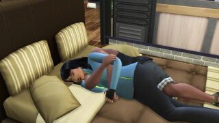 He inseminates his hot girlfriend - Sims4 -