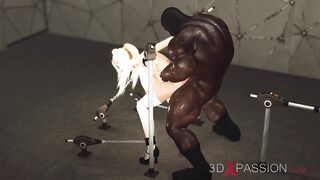 Black on white hardcore. Huge black cock fucks hard white whore