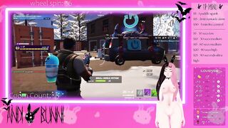 Vtuber slut dominates in fortnite while being fucked