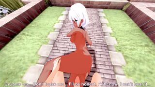 Beautiful girl with white hair