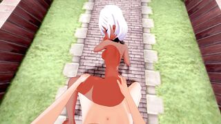 Beautiful girl with white hair