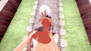 Beautiful girl with white hair
