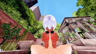 Beautiful girl with white hair