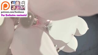 black haired hentai girl filled with cum - 4k 60fps hentai