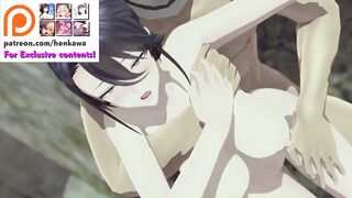 black haired hentai girl filled with cum - 4k 60fps hentai