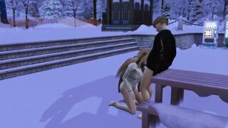 [3D Game Animation] On a snowy day, we have sex in public!