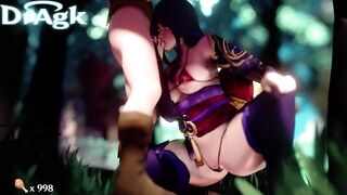 Raiden shogun gets fucked in the woods and gets creampied by Aether Genshin Impact Porn Sex