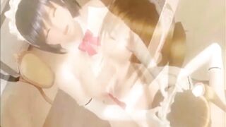 Maid and futa playing with a dildo