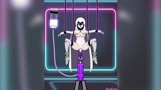 Raven and Big Horse Dick Toy (White clothes)