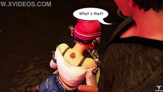 Kiriko from Overwatch offers a blowjob to a random guy