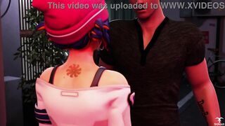 Kiriko from Overwatch offers a blowjob to a random guy