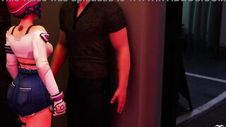 Kiriko from Overwatch offers a blowjob to a random guy