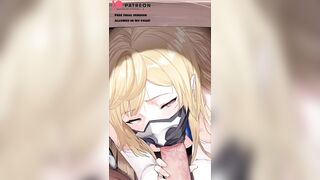 Masked Hentai girl sucks dick Inside the mask! - 4k 60fps hentai