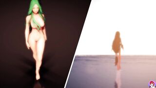 MMD R18 Sexy Walk Compilation / Split Screen