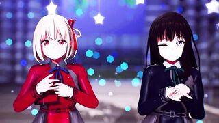 【MMD Lycoris Recoil 4k/60fps】《Chisato(錦木 千束) Takina(井ノ上 たきな)》~《愛包ダンスホールHeart Pie Dancehall HIMEHINA》