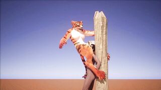 Furry domination animation (tiger suit)