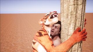 Furry domination animation (tiger suit)