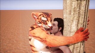 Furry domination animation (tiger suit)