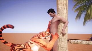 Furry domination animation (tiger suit)