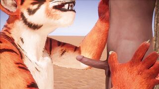 Furry domination animation (tiger suit)
