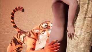 Furry domination animation (tiger suit)