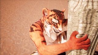 Furry domination animation (tiger suit)
