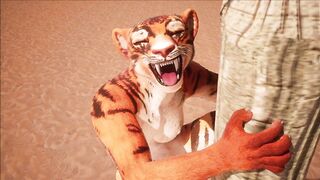 Furry domination animation (tiger suit)
