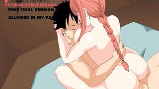 Chainsaw man Makima Fucks with ONE PIECE LUFFY!!! - 60fps hentai