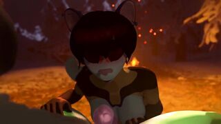 Furry gostosa mamando gostoso no pau