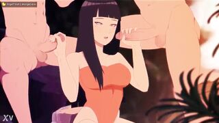 Hinata fode com clones de naruto