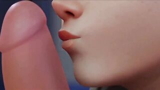 Tracer sucking and licking dick Overwatch hentai