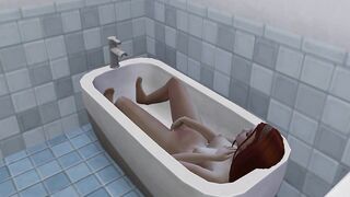Sexy redhead girl fingers her horny twat in her horny pussy