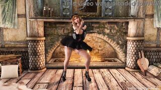 Girl Dances While Clothing Slowly Disappears! 3D