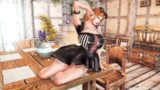 Girl Dances While Clothing Slowly Disappears! 3D
