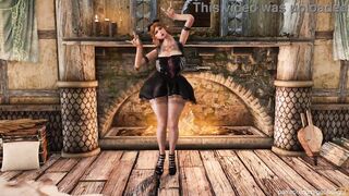 Girl Dances While Clothing Slowly Disappears! 3D