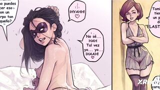 Violeta and Elastigirl fuck frozono's big cock
