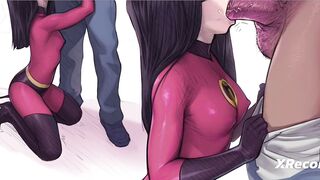 Violeta and Elastigirl fuck frozono's big cock
