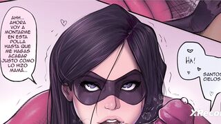 Violeta and Elastigirl fuck frozono's big cock