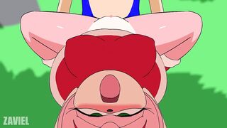 Super Thicc Asses Pink Hedgehog Sucks and Fucked Big Blue COCK
