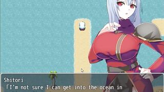 Blue haired woman in Married kn shitori new rpg hentai game gameplay