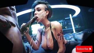 CyberPunk Girl Sucking Hot and Sitting on a Big Dick